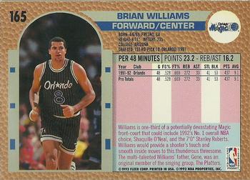 1992-93 Fleer #165 Brian Williams Back