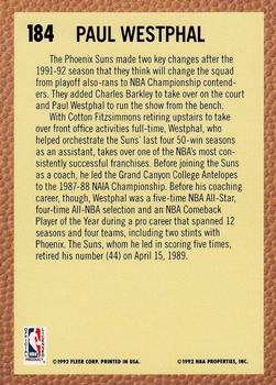 1992-93 Fleer #184 Paul Westphal Back