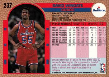1992-93 Fleer #237 David Wingate Back