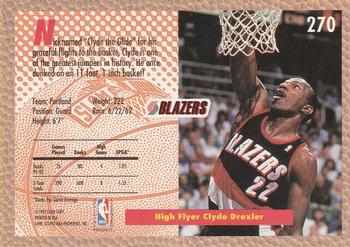 1992-93 Fleer #270 Clyde Drexler Back