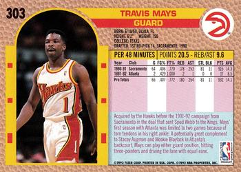 1992-93 Fleer #303 Travis Mays Back