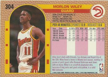 1992-93 Fleer #304 Morlon Wiley Back