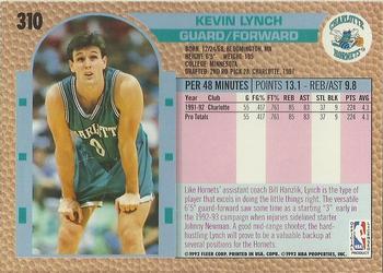 1992-93 Fleer #310 Kevin Lynch Back