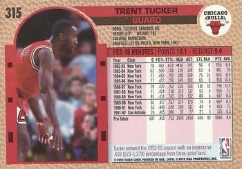 1992-93 Fleer #315 Trent Tucker Back