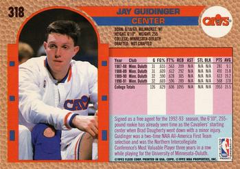 1992-93 Fleer #318 Jay Guidinger Back