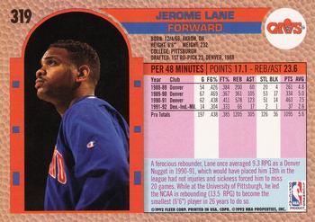 1992-93 Fleer #319 Jerome Lane Back