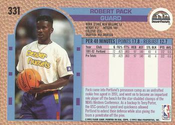 1992-93 Fleer #331 Robert Pack Back