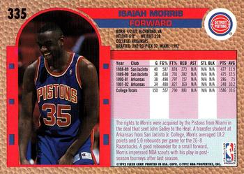 1992-93 Fleer #335 Isaiah Morris Back
