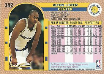 1992-93 Fleer #342 Alton Lister Back