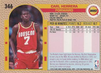 1992-93 Fleer #346 Carl Herrera Back