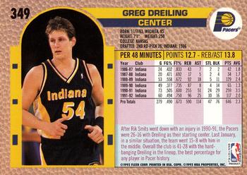 1992-93 Fleer #349 Greg Dreiling Back