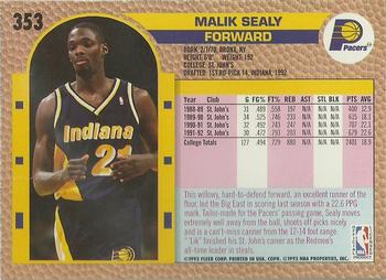 1992-93 Fleer #353 Malik Sealy Back