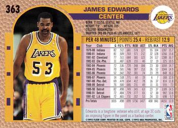 1992-93 Fleer #363 James Edwards Back