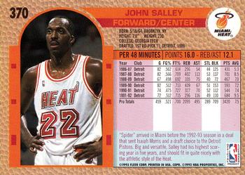 1992-93 Fleer #370 John Salley Back