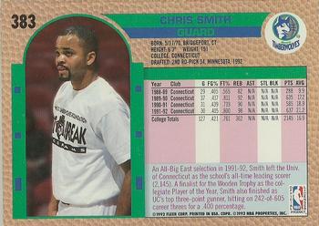 1992-93 Fleer #383 Chris Smith Back