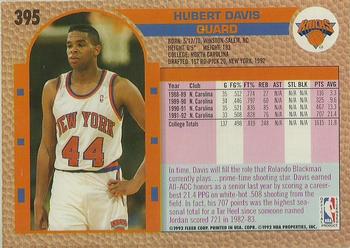 1992-93 Fleer #395 Hubert Davis Back