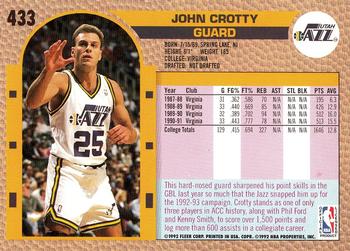 1992-93 Fleer #433 John Crotty Back
