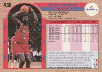 1992-93 Fleer #438 Buck Johnson Back
