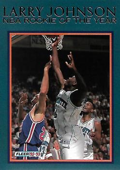 1992-93 Fleer - Larry Johnson NBA Rookie of the Year #9 Larry Johnson Front