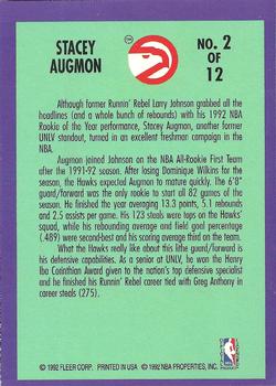 1992-93 Fleer - Rookie Sensations #2 Stacey Augmon Back