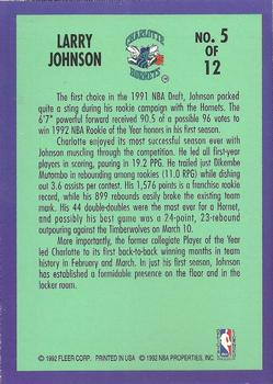 1992-93 Fleer - Rookie Sensations #5 Larry Johnson Back