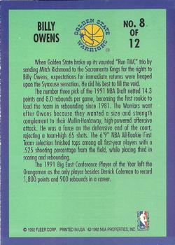 1992-93 Fleer - Rookie Sensations #8 Billy Owens Back