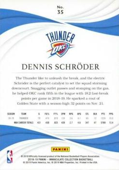 2018-19 Panini Immaculate Collection #35 Dennis Schroder Back