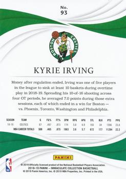 2018-19 Panini Immaculate Collection #93 Kyrie Irving Back