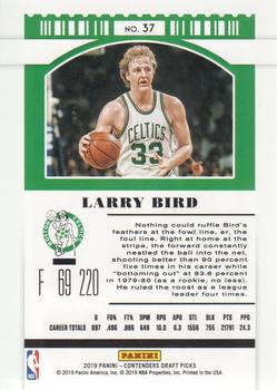 2019 Panini Contenders Draft Picks #37 Larry Bird Back