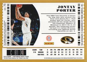 2019 Panini Contenders Draft Picks #73 Jontay Porter Back