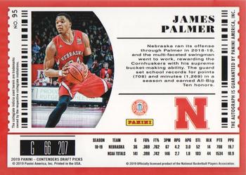 2019 Panini Contenders Draft Picks #95 James Palmer Back