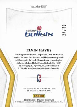 2018-19 Panini Opulence - Magnificent Autographs #MA-EHY Elvin Hayes Back