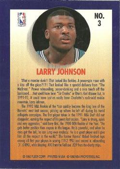 1992-93 Fleer - Team Leaders #3 Larry Johnson Back