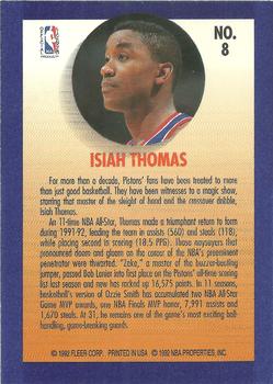 1992-93 Fleer - Team Leaders #8 Isiah Thomas Back