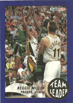 1992-93 Fleer - Team Leaders #11 Reggie Miller Front