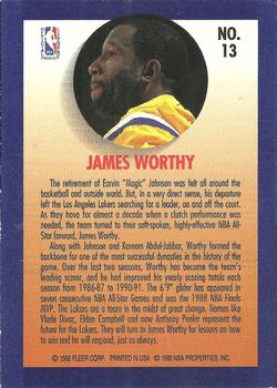 1992-93 Fleer - Team Leaders #13 James Worthy Back