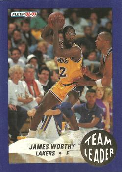 1992-93 Fleer - Team Leaders #13 James Worthy Front