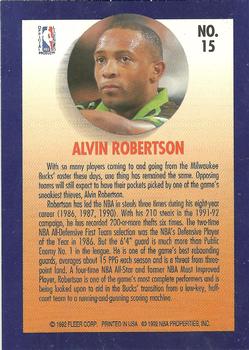 1992-93 Fleer - Team Leaders #15 Alvin Robertson Back