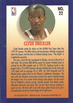1992-93 Fleer - Team Leaders #22 Clyde Drexler Back