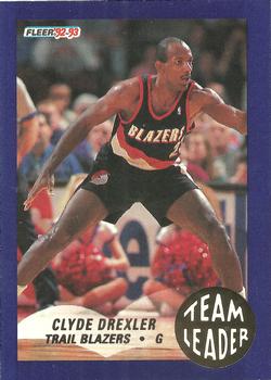 1992-93 Fleer - Team Leaders #22 Clyde Drexler Front