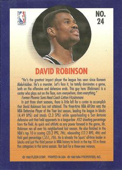 1992-93 Fleer - Team Leaders #24 David Robinson Back