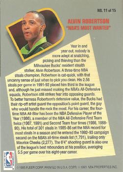 1992-93 Fleer - Total D #11 Alvin Robertson Back