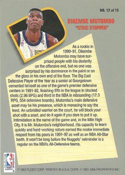 1992-93 Fleer - Total D #12 Dikembe Mutombo Back