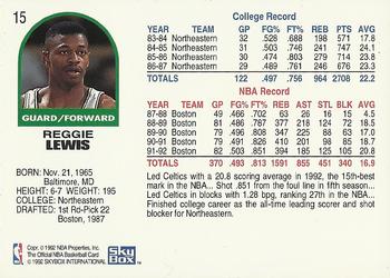 1992-93 Hoops #15 Reggie Lewis Back