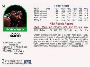 1992-93 Hoops #51 Doug Smith Back