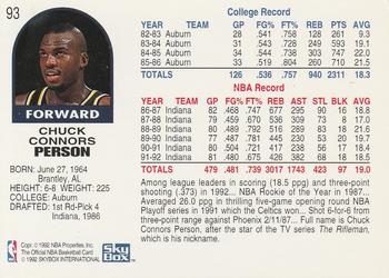1992-93 Hoops #93 Chuck Person Back