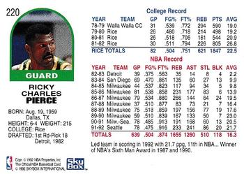1992-93 Hoops #220 Ricky Pierce Back