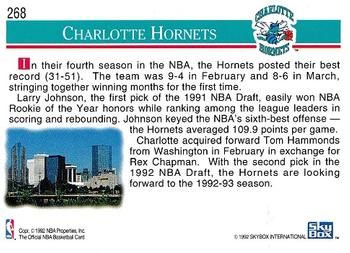 1992-93 Hoops #268 Charlotte Hornets Back