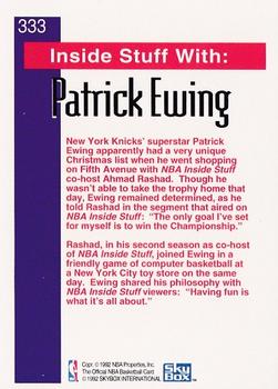 1992-93 Hoops #333 Patrick Ewing Back