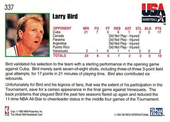 1992-93 Hoops #337 Larry Bird Back